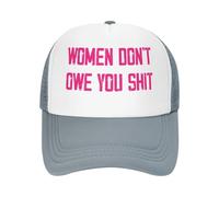 Anceky Gorra de béisbol Estilo Camionero de Malla con la Frase Women Don't Owe You Shit Hats