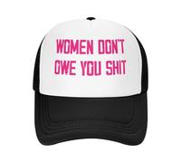 Anceky Gorra de béisbol Estilo Camionero de Malla con la Frase Women Don't Owe You Shit Hats