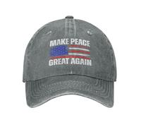 Anceky Gorra de Mezclilla Lavada Make Peace Great Again de 20 Puntos Harmony and Progress