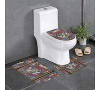 Anceky Juego de 3 alfombras de baño con temática de Santos y pecadores, Antideslizantes, absorbentes, Gruesas y cómodas para el hogar, el SPA y el Hotel.