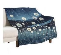 Anceky Manta de Franela de jardín rústico Retro, cálida y Suave, con diseño de Diente de león, para sofá Cama, 76 x 101 cm