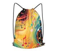 Anceky Mochila con cordón para gimnasio, bolsa de natación con temática de música abstracta para hombres y mujeres