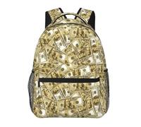 Anceky Mochila con diseño de billete de 100 dólares, mochila para portátil, mochi