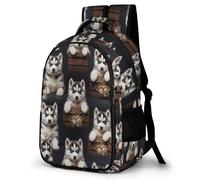 Anceky Mochila de viaje de gran capacidad Lindo cachorro de husky siberiano, equip