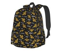 Anceky Mochila de viaje Golden Sweet Honey Bee Queen, ligera, para portátil, para deportes al aire libre, grande, con correa de hombro ajustable, para llevar en el bolso.