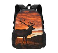 Anceky Mochila de viaje Red Deer Bull Elk Sunset, mochila de trabajo y negocios, bolso de 15.6