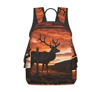 Anceky Mochila de viaje Red Deer Bull Elk Sunset, mochila de trabajo y negocios de 14 pulgadas