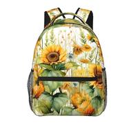 Anceky Mochila informal con diseño de girasoles y maíz para mujer y hombre, con diseño de búhos, para portátil de 15,6 pulgadas