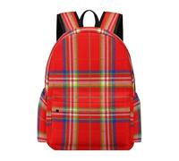 Anceky Mochila ligera a cuadros rojos inspirada en la cultura occidental europea a