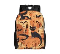 Anceky Mochila naranja vibrante con diseño de pesadilla, bonita, impermeable, ligera, informal, para viaje, para portátil, para hombres y mujeres