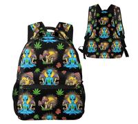 Anceky Mochila para portátil Chakra del sol Yoga Meditación Alienígena Hierba Ojo Hongo