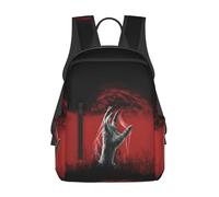 Anceky Mochila para portátil con diseño de mano zombi aterradora, mochila de viaje, mochila deportiva, bolso de hombro ligero, bolsos de trabajo grandes con múltiples bolsillos para acampar