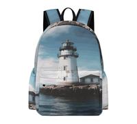 Anceky Mochila para portátil Light House Ocean Travel con múltiples bolsillos, mochila para libros, duradera, ligera, mochila informal para adultos.