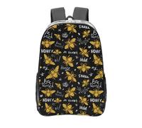 Anceky Mochila transparente Golden Sweet Honey Bee Queen, de PVC, de 16 pulgadas, para viajes, deportes al aire libre, trabajo y acampada.