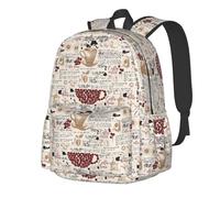 Anceky Mochilas de viaje Coffee O'Clock Tea Shop Coffee Beans Break Mochila ligera para portátil Mochila deportiva para exteriores Bolso grande con correa de hombro ajustable Bolsos de mano