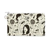 Anceky Monedero de Lona Elegante y Exquisito con Estampado de Crimen Real, Ideal para Guardar Objetos pequeños.