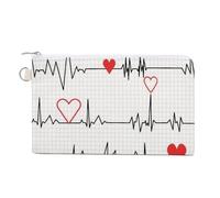 Anceky Monedero de Lona Elegante y Exquisito con latidos de corazón Blanco de Calling Nurses, Ideal para Guardar Objetos pequeños.