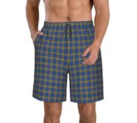 Anceky Pantalones Cortos de tartán escocés del Clan MacLellan para Hombre, Pantalones de Playa Informales de Secado rápido, bañadores con Bolsillos.