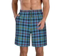 Anceky Pantalones Cortos de tartán escocés del Clan MacLellan para Hombre, Pantalones de Playa Informales de Secado rápido, bañadores con Bolsillos.