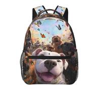 Anceky Perros haciéndose un selfie, mariposas volando alrededor Mochila de viaje Mochila para portátil Mochila informal para hombre y mujer