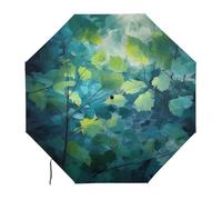 Anceky Plant Leaves Water Repellent Compact UmbrellaOne-Click Automatic Open And Close And PortableTravel Umbrella Can Be Placed in A Briefcase, Backpack, Suitcase.