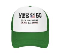 Anceky Sí a la Propuesta 50: Elecciones Justas en los 50 Estados. Gorra Unisex Tipo sándwich, Estilo béisbol, para Hombre y Mujer.