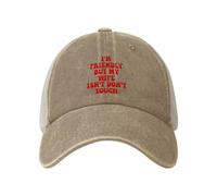 Anceky Soy amigable, Pero mi Esposa no. Gorra de béisbol de Malla Tipo Camionero para Adulto, Color Negro.