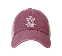 Anceky Soy amigable, Pero mi Esposa no. Gorra de béisbol de Malla Tipo Camionero para Adulto, Color Negro.