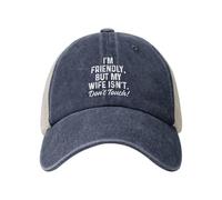 Anceky Soy amigable, Pero mi Esposa no. Gorra de béisbol de Malla Tipo Camionero para Adulto, Color Negro.