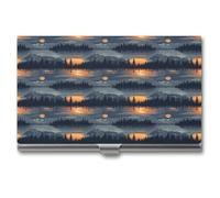 Anceky Tarjetero para Tarjetas de Visita Mountain Lake Sunset para Hombre y Mujer