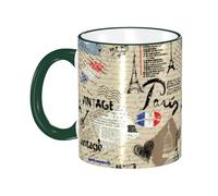 Anceky Taza de café de Londres con periódico antiguo, tazas de café de cerámica con asa, tazas de té, tazas para café, tazas para beber para mujeres y hombres