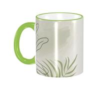 Anceky Taza de café verde matcha, tazas de café de cerámica con asa, tazas de té, tazas para café, tazas para beber para mujeres y hombres