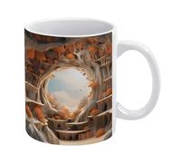 Anceky Tazas 3D con diseño de hongos en la pared, 325 ml, diseño creativo, bonitas tazas de cerámica para café para hombres y mujeres.