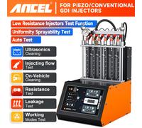 ANCEL ANJ600 GDI Piezo 110V 220V inyector de combustible limpiador ultrasónico máquina probador de resistencia herramienta de limpieza de motocicletas y coches