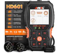 ANCEL Escáner de camión resistente HD601 PRO todos los sistemas, herramienta de escaneo de diagnóstico diésel compatible con Cummins, Detroit, Freightliner, International, Paccar, Check Engine para