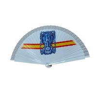 Ancestrad Abanico Virgen Del Pilar | Abanico de Madera | Abanico de Mano Plegable (Blanco)
