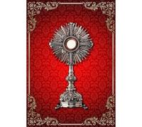 Ancestrad Balconera Corpus Christi (70x100cms) | Decoración Religiosa Corpus para Balcones y Ventanas | Balconera Religiosa Reliquia Corpus (Rojo)