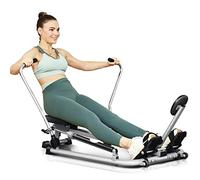 ANCHEER Máquina de Remo Plegable Casa, 12 Niveles de Resistencia, Pantalla LCD, Remo Hidráulico, Pies Antideslizantes, Asiento Cómodo, MAX: 220Ibs