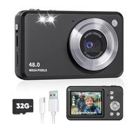 Anchioo Cámara digital de enfoque automático de 48 MP FHD 1080P para niños con zoom de 18X, cámaras digitales portátiles para apuntar y disparar, regalos para niños de 8 a 15 años, niñas,