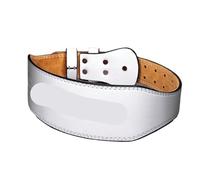 Ancho Fitness cinturón de cuero sentadillas duro tirar cintura entrenamientos deportivos equipo protector levantamiento pesas con hebilla rápida Para Musculación Levantamiento(White,M)