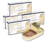 Anchoas de Santoña | Anchoas del Cantábrico en Aceite | 40 Lomos Filetes Artesanales Premium | Anchoa Gourmet (188gr) en lata | Sabor Intenso Ligero en Sal | Elaborado por Casa Santoña