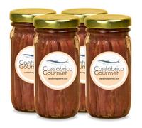 Anchoas de Santoña | Anchoas del Cantábrico en Aceite | 64-80 Filetes Artesanales Premium | Anchoa Gourmet (400gr) en tarro | Sabor Intenso Ligero en Sal | Elaborado por Casa Santoña
