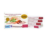 Anchoas de Santoña en aceite de oliva Emilia Serie Oro. Pack 5 hansas 115g. GANADORAS de la Feria de la Anchoa de Santoña
