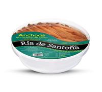 Anchoas del Cantábrico Ria Santoña 65-70 filetes de la Ría de Santoña en Aceite de Oliva: Auténtica Delicia del Mar Cantábrico, Bajas en Sal y Sin Espinas, Peso Escurrido 400 gr (PACK 4).