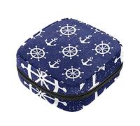 Anchor and Rudder - Bolsa de almacenamiento para servilletas sanitarias, bolsa de almohadilla menstrual portátil con cremallera para adolescentes, niñas, mujeres y mujeres