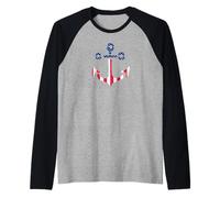Anchor Boat Cruise Ship American Flag Captain Sailor Camiseta Manga Raglan