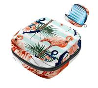 Anchor - Bolsa de almacenamiento de servilletas sanitarias con flamencos tropicales, bolsa grande para copa menstrual con cremallera, bolsa de compresas menstruales, bolsa para almacenar panty Liners