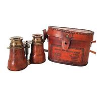 Anchor Brass - Prismáticos marinos de color azul marino grabado con R & J Beck Ltd. London 1857 funda de cuero instrumento funcional