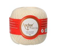 Anchor Freccia 4771016-06650 - Ovillo de lana para ganchillo, 100% algodón, color blanco