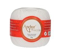 Anchor Freccia 4771016-07901 - Ovillo de ganchillo (100% algodón), color blanco